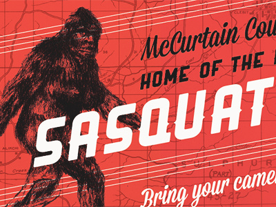 Sasquatch bigfoot cryptozoology monster oklahoma outdoorsm postcard retro sasquatch travel vintage yeti