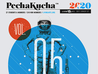 PKNight Astronaut Concept 20x20 astronaut oklahoma pechakucha pechakuchanight poster retro space tulsa
