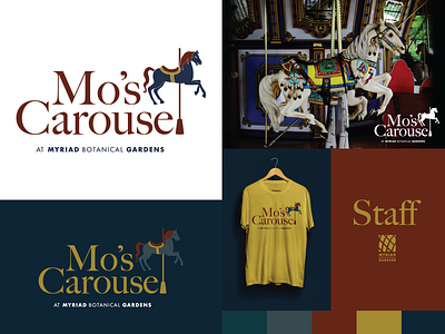 Mo's Carousel at Myriad Botanical Gardens botanical gardens branding carousel horse horses logo logo design merry go round myriad botanical gardens okc oklahoma oklahoma city