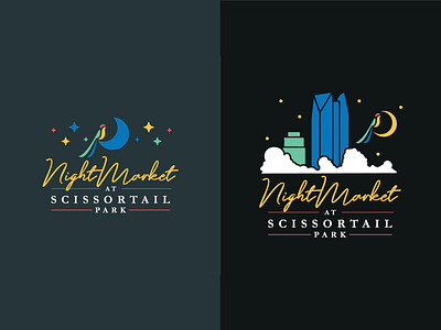 Night Market at Scissortail Park bird branding green space logo market moon night night market okc oklahoma oklahoma city park public park scissortail scissortail park skyline