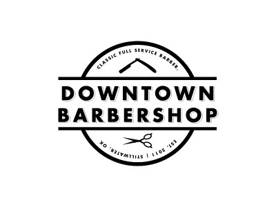 Downtown Circle barbershop branding downtown downtown barbershop identity logo oklahoma stillwater