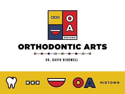 Orthodontic Arts (Unused Logo Concept) art branding concept dentist health logo mondrian oklahoma oklahoma city orthodontics orthodontist piet mondrian