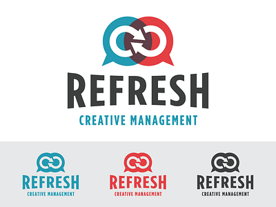 Refresh Creative Management Logo branding creative management identity logo media oklahoma online refresh social social media speech bubble web
