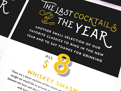 S&L Co. NYE bar bar branding branding menu menu design new years eve nye oklahoma oklahoma city savings loan co.