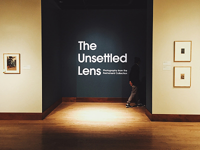 The Unsettled Lens (Gallery Title/Entry) art art museum branding exhibition exhibition design museum of art okcmoa oklahoma city photography the unsettled lens
