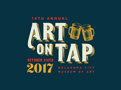 Art On Tap Logo art art museum art on tap beer branding event branding museum of art okcmoa oklahoma city