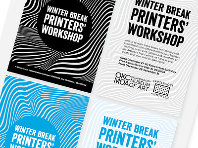 Winter Break Printers' Workshop Postcard art art making art museum branding museum of art okcmoa oklahoma city printers printmaking workshop