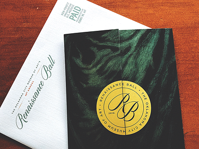 Renaissance Ball Invite (Exterior) art ball branding event branding gala invitation invite museum of art non profit okcmoa oklahoma seal