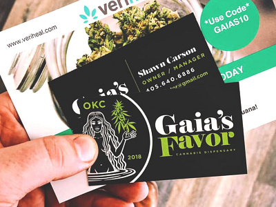 Gaia's Favor Cannabis Dispensary (Business Cards) branding cannabis cannabis dispensary dispensary identity identity design logo marijuana medical cannabis medical marijuana okc oklahoma oklahoma city weed