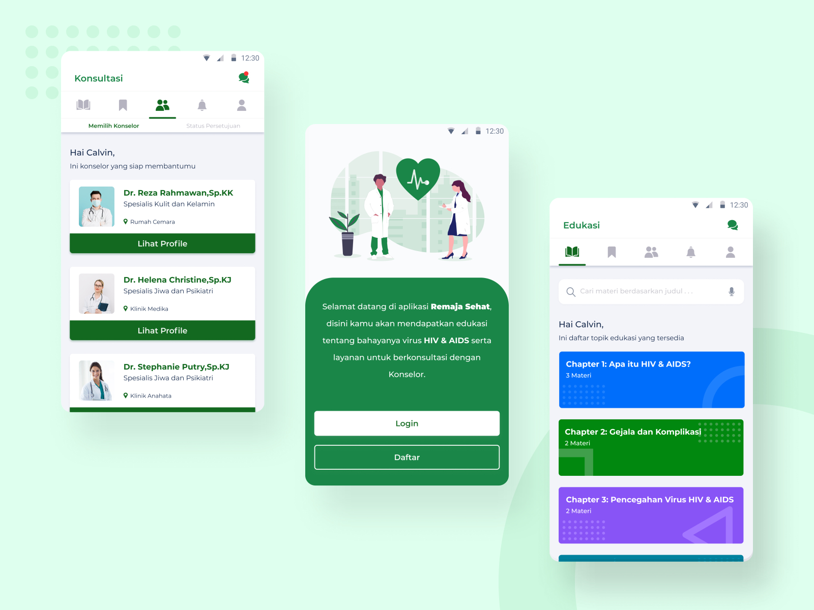 HIV/AIDS Education & Consultation App by Reza Rahmawan on Dribbble