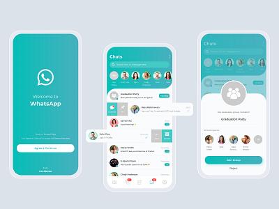 WhatsApp Redesign Exploration app chat app clean design gradient gradient color messaging app mobile mobile app social media trends ui ui inspiration ui trends uidesign ux uxdesign whatsapp whatsapp redesign