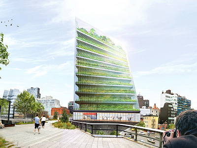 Design for a Hybrid Farm / Apartment Building at the High Line