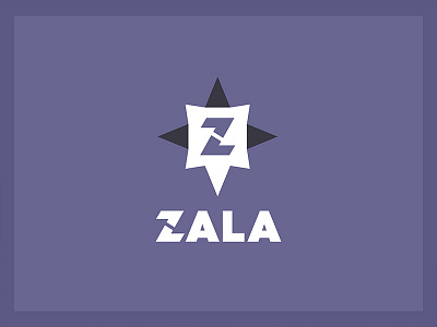 ZALA Logo app bold branding compass design graphic icon logo modern pin zala