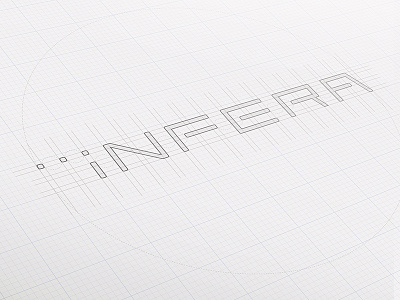 Infera Logo Drawing branding clean drawing grid lines logo modern paper pencil sketch