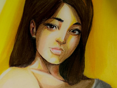 Asian Girl (Colored with Prismacolor premier) art artwork asia asian design drawing painting prismacolor yellow