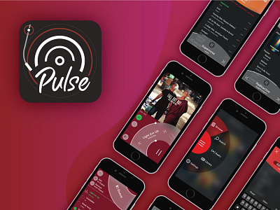 Pulse Music Player App UI UX app design logo ui ux