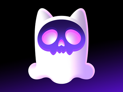 Catghost avatar cat catghost ghost icon neon pixel skull
