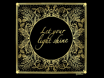 Let your light shine botanical illustration design digital illustration digitalart graphic artist illustration inking ipad pro lettering procreate web