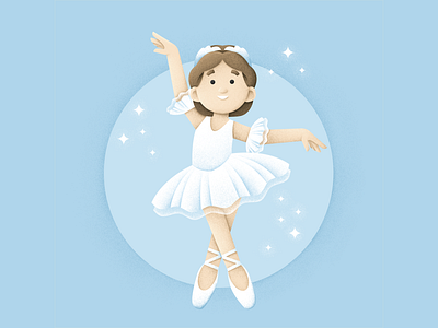 Little dancer ballerina child design girl grain texture grainy grit illustration texture vector