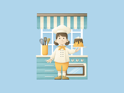 Pastry cook child design girl grain texture grainy grit illustration kitchen pastry pastry cook sweet texture vector