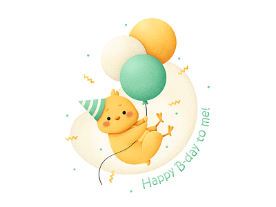 Happy birthday to me! birthday birthday card chick child design grain texture grit illustration texture vector