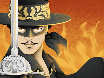 The Legend of Zorro character design grain texture grit human illustration texture vector zorro