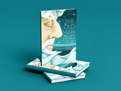 The Old Man and the Sea book book cover design grain texture grit illustration sea texture the old man vector