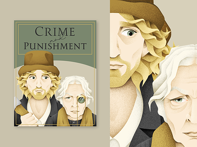 Crime and punishment book book cover crime and punishment design grain texture grit illustration man portrait texture the old lady vector woman