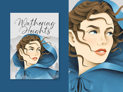 Wuthering Heights book book cover character design girl grain texture grit illustration texture vector wuthering heights