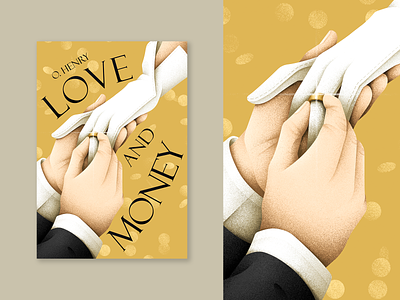 Love and money betrothal book book cover design engagement grain texture hands illustration man marriage proposal ring texture vector woman