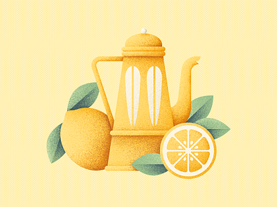 Lemon Tea citrus debut design flat fruit grain texture grit illustration lemon tea texture vector yellow