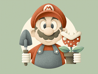Hey, Mario! design game grit illustration mario mario brothers texture vector