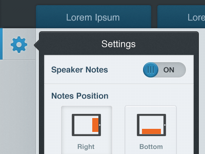 Notes Settings ipad settings ui