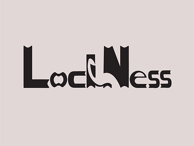 Loch Ness Logo branding design logo negative space typogaphy vector