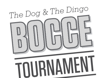 Bocce Tournament typography