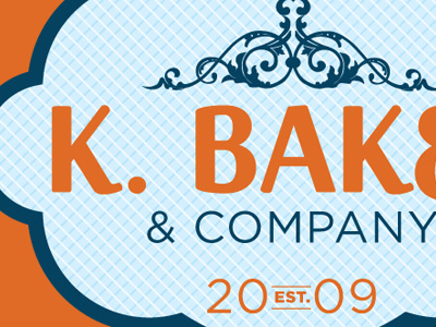 K. Baker & Company | Identity Design blue branding identity logo orange typography