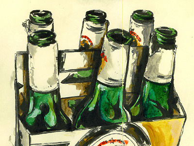 Markpenxa Sketchbook 012 acrylic beer beverage illustration moleskine painting sketch sketchbook stella artois still life