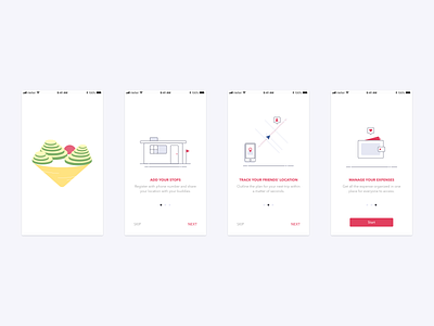 Onboarding Screens animation app art branding design flat graphic design icon illustration illustrator logo minimal travel ui ux vector