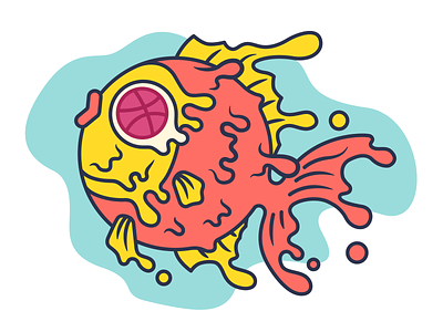 Hello Dribbble! debut design first shot fish frist hello hello dribble illustration welcome