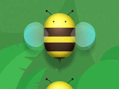 Industrious bees bees cute fly flying illustration