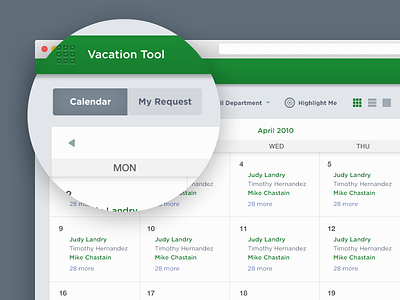 Toggle Control application calendar design enterprise interaction light management minimalist responsive simple ui ux