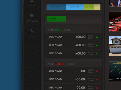 Trading Platform Panels allocation application chart currency dataviz desktop finance forex grid mobile responsive trading