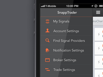 Mobile App Navigation alerts app finance ios mobile navigation notification signal stocks trade ui ux