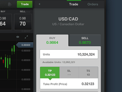 Platform Trade Entry application currency darkmode design forex mobile responsive tabs textfield toggle trade ui