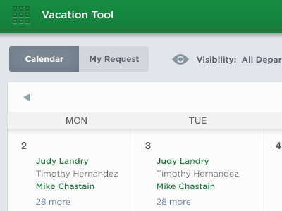 Vacation app - toggle app calendar minimalist simple ui vacation web