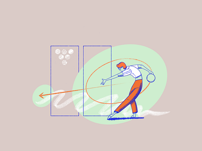Bowling, anyone? abstract bowling illustration minimal procreate sports texture