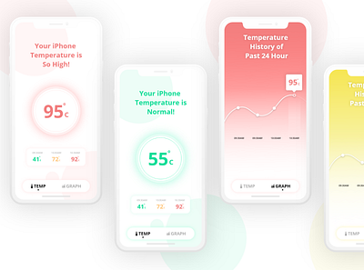 Temperature App Design app design flat icon layout mobile app mockup typography ui