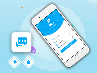 Messenger App app design flat icon layout logo mobile app mockup typography ui