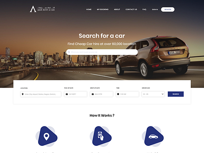 Car Rental Website design flat layout minimal mockup typography ui web website