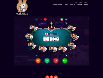 Poker Website animation design flat icon layout mockup typography ui vector website